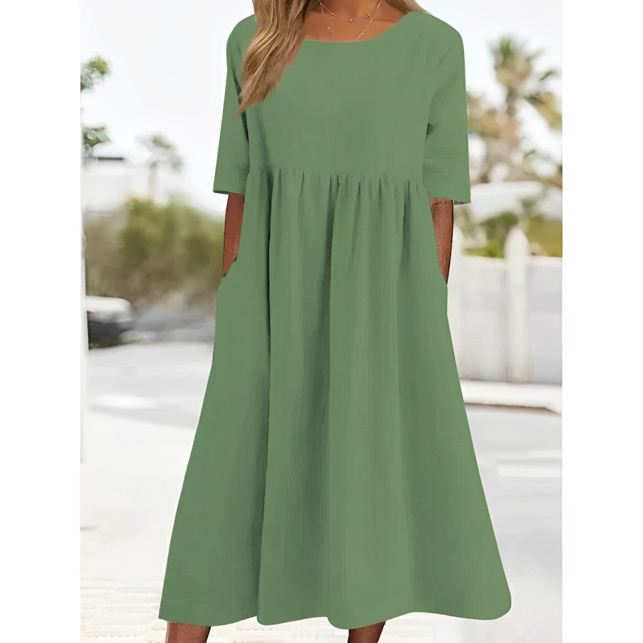 Simple A-Line Knee Length Dress