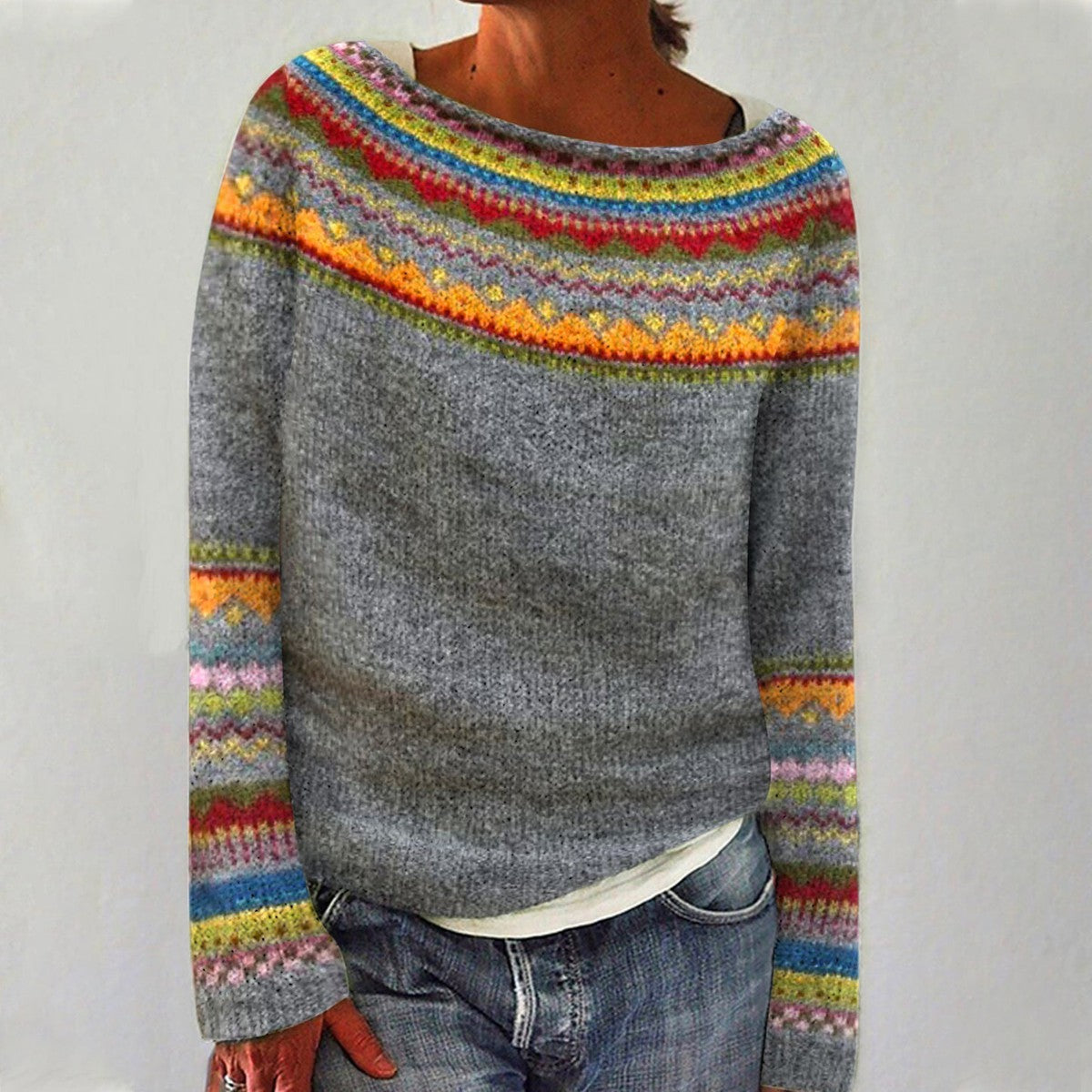 Soft Women's Cozy Long Sleeve Crew Sweater - BritishElegance