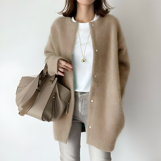 Cozy Oversized Women's Cardigan Sweater - BritishElegance