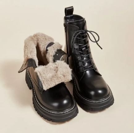 Women's Waterproof Fur Boots with Anti-Slip Sole – Winter Comfort Footwear