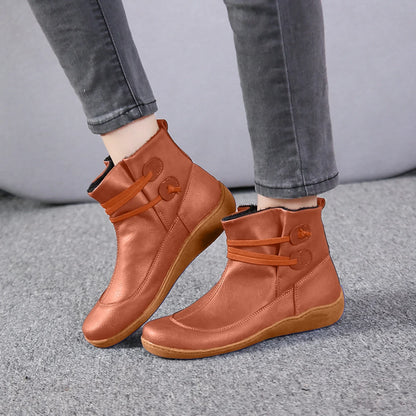 Insulated Water Resistant Leather Ankle Boots