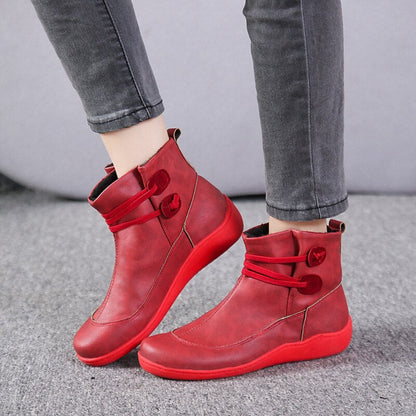 Insulated Water Resistant Leather Ankle Boots