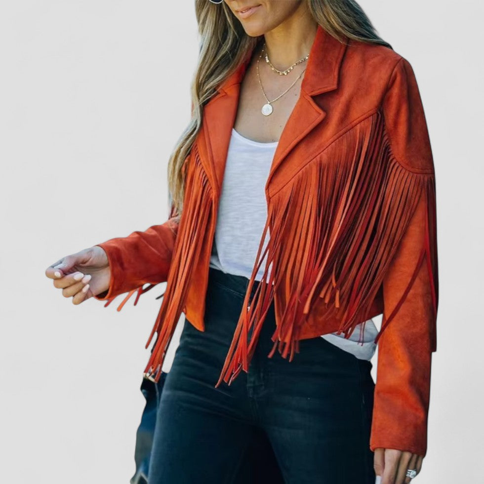 Women’s Vintage Fringe Cropped Jacket