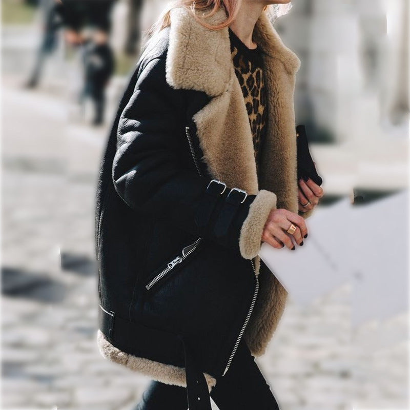 Skyla | Women's Winter Aviator Jacket with Adjustable Buckles