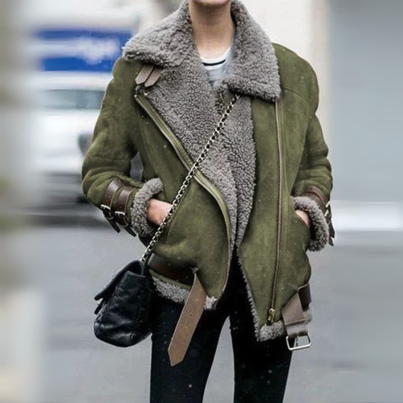 Skyla | Women's Winter Aviator Jacket with Adjustable Buckles