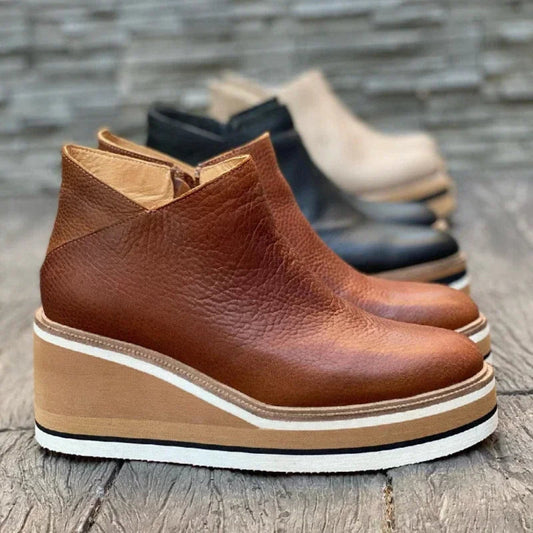 Ladies Warm Block Heel Ankle Boots - BritishElegance