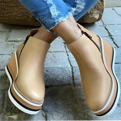 Ladies Warm Block Heel Ankle Boots