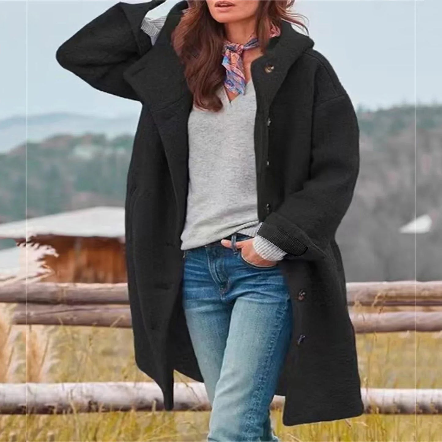 Casual Fleece Lined Women's Hoodie Coat