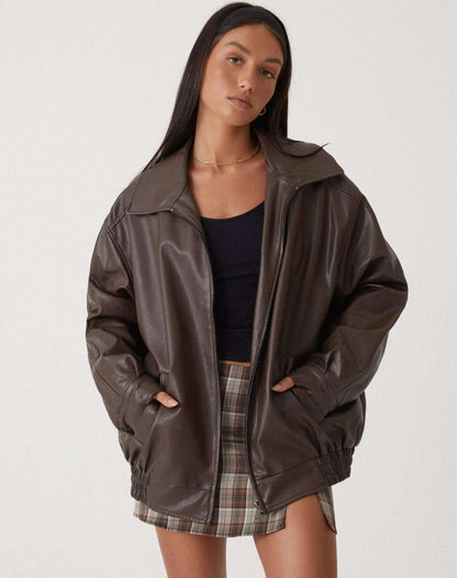 Violet | Women's Oversized Vegan Leather Jacket