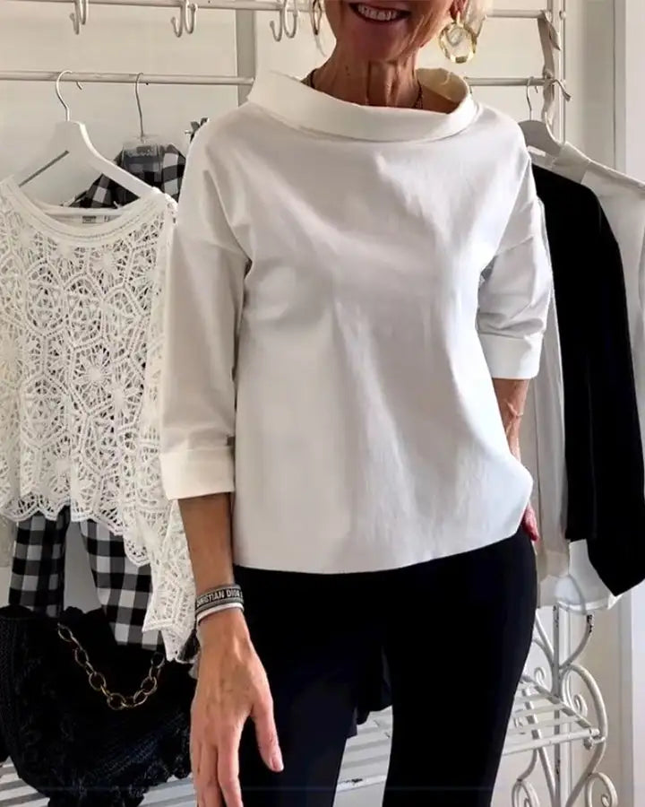 Women's Classic High Neck Top - BritishElegance