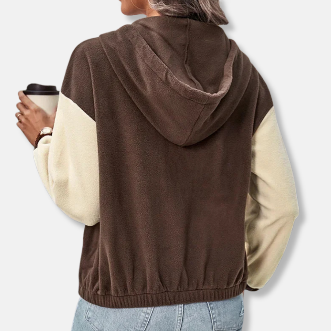 Women’s Hooded Jacket – Fleece Feel – Relaxed Fit – Zip Front – Ribbed Hem & Cuffs