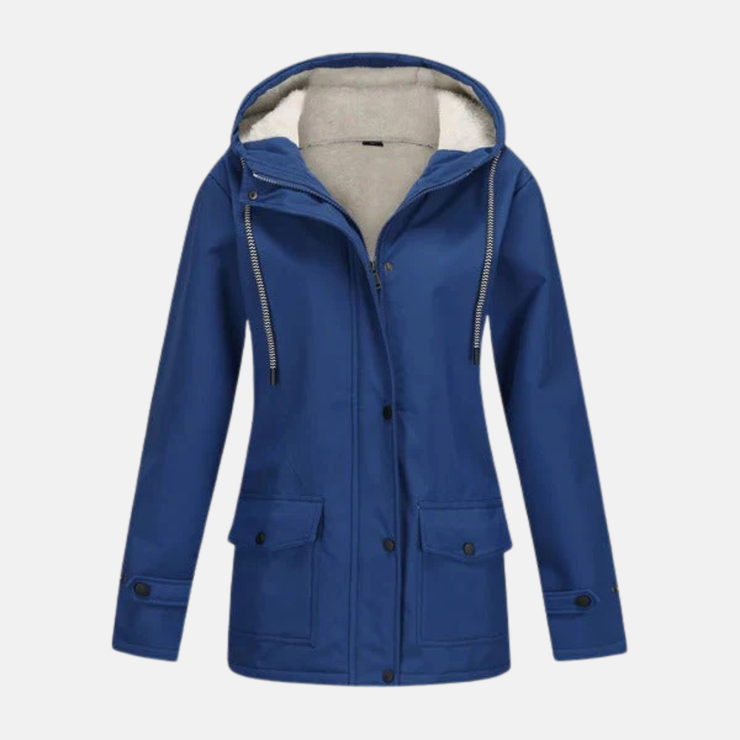 Women’s Hooded Jacket – Fleece Lined – Water-Resistant – Relaxed Fit – Mid-Thigh Length