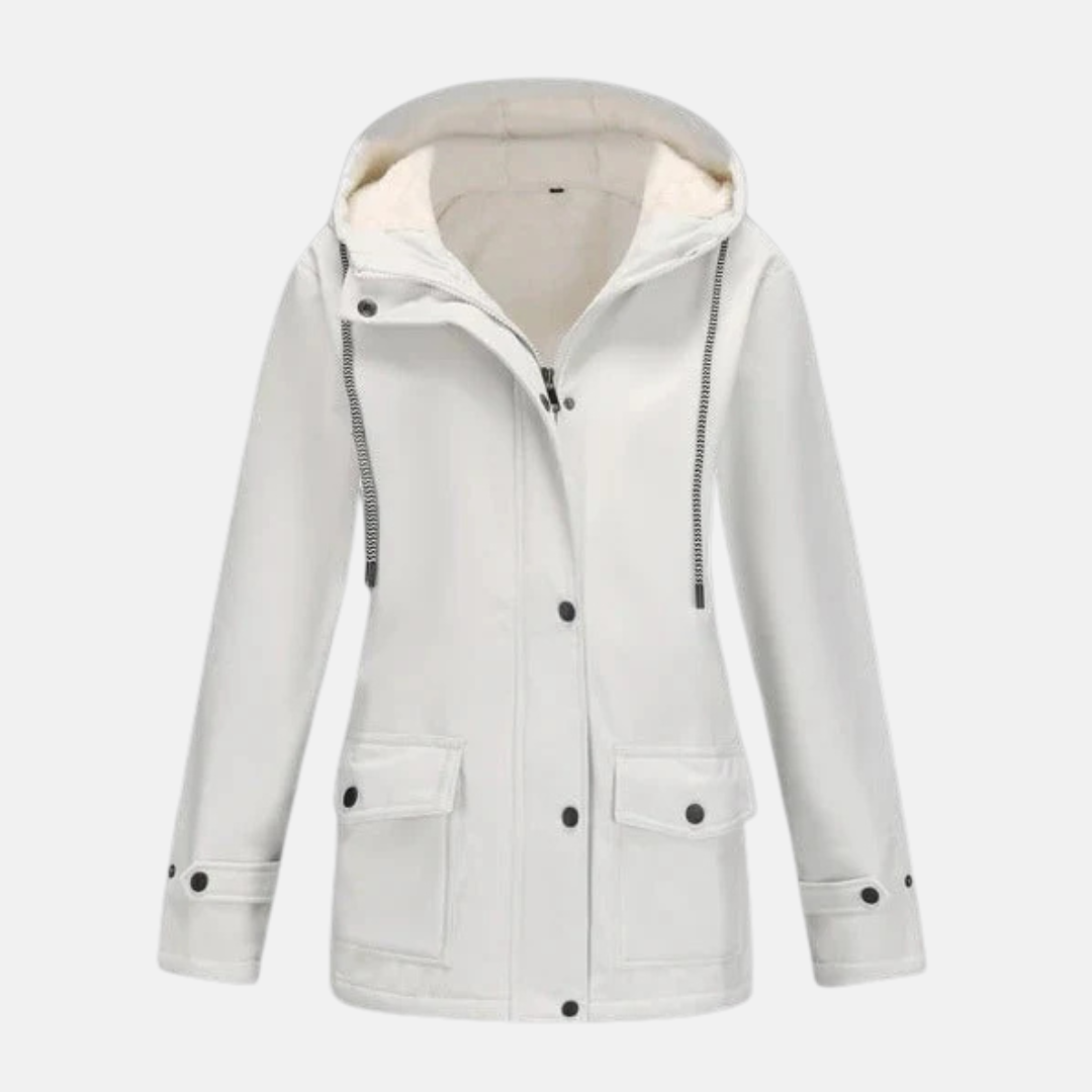 Women’s Hooded Jacket – Fleece Lined – Water-Resistant – Relaxed Fit – Mid-Thigh Length