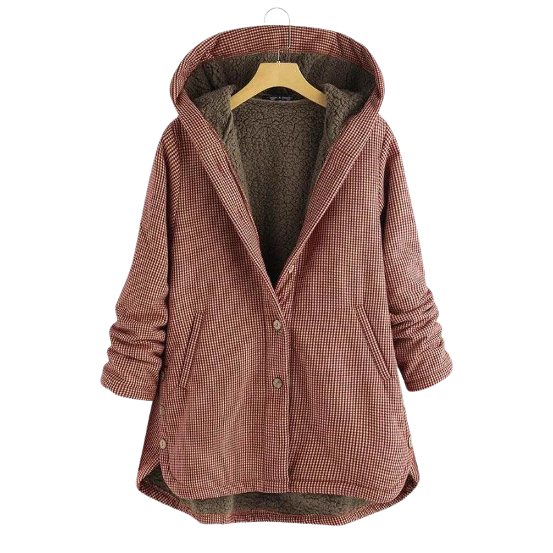 Women’s Hoodie Jacket – Fleece Lined – Relaxed Fit – Button Front – Hip Length Casual