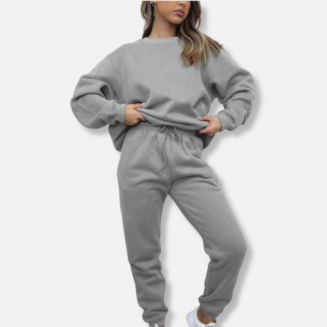 Women’s Loungewear Set – Relaxed Fit Top and Joggers – Soft Knit – Drawstring Waist