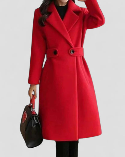Women’s Maxi Coat with Lapel Collar – All-Season Elegance
