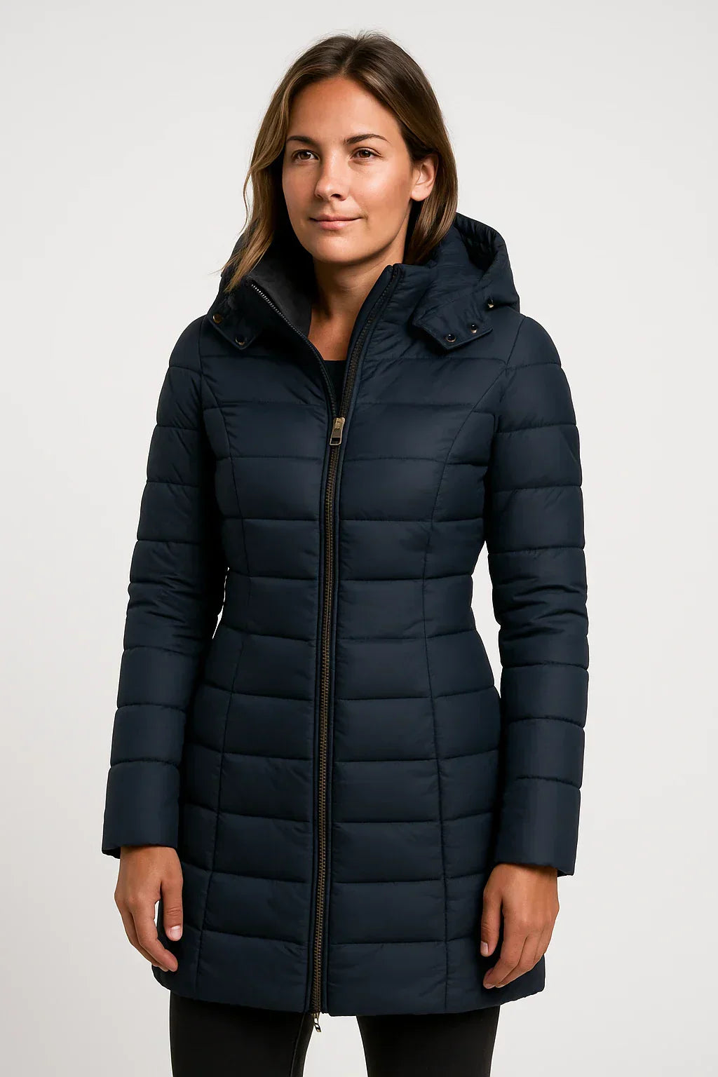 Classic Water-Resistant Puffer Jacket with Hood - BritishElegance