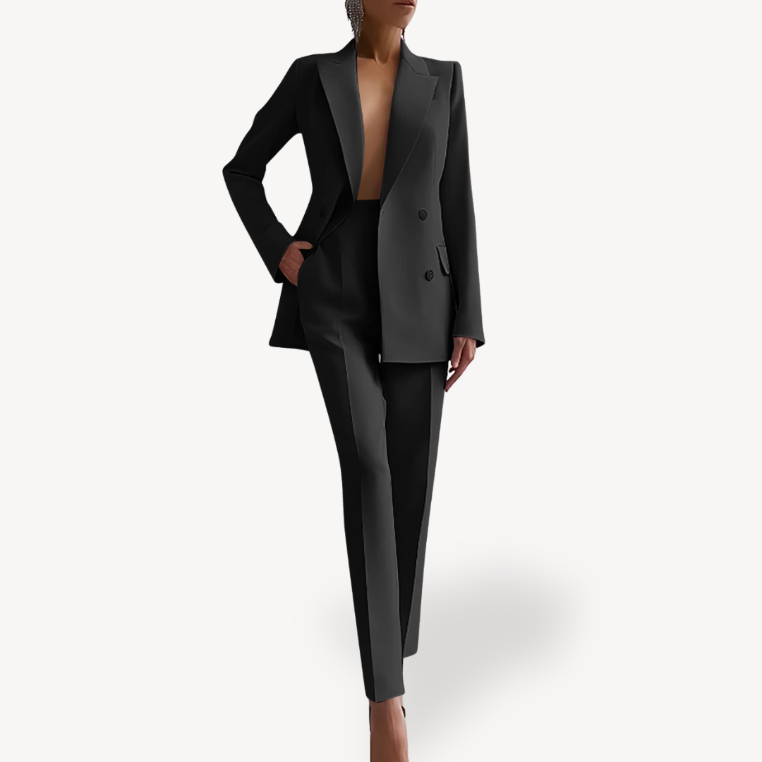 Classic Fit Women's Suit Jacket Pants Set - BritishElegance