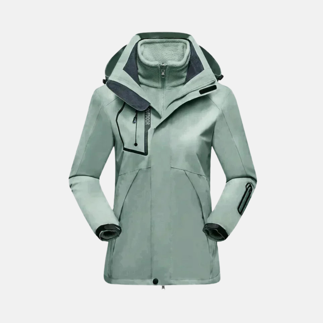 Women’s Winter  Outdoor Jacket – Tailored Fit – Water-Resistant – Removable Fleece Liner – Hooded