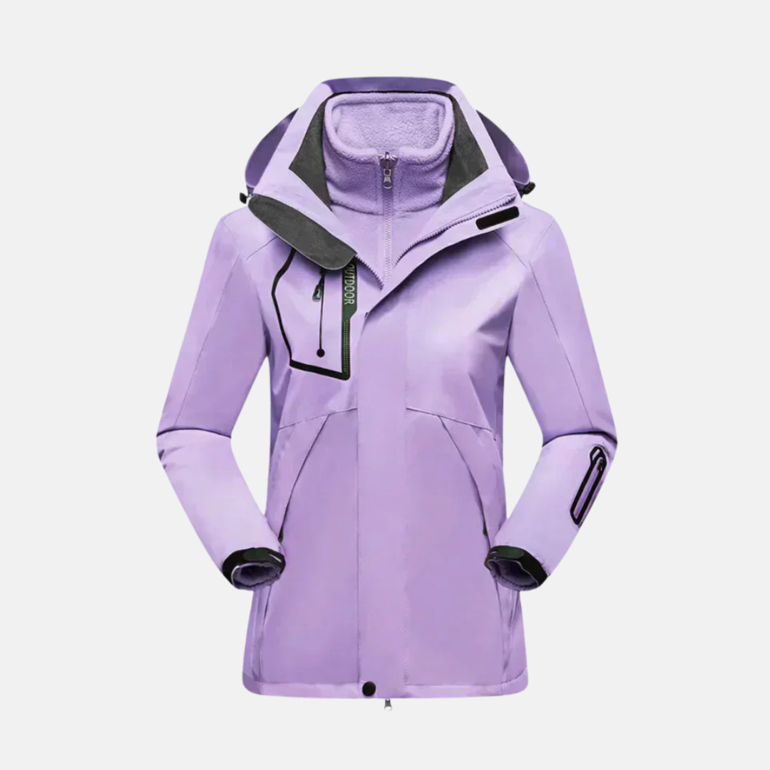 Women’s Winter  Outdoor Jacket – Tailored Fit – Water-Resistant – Removable Fleece Liner – Hooded
