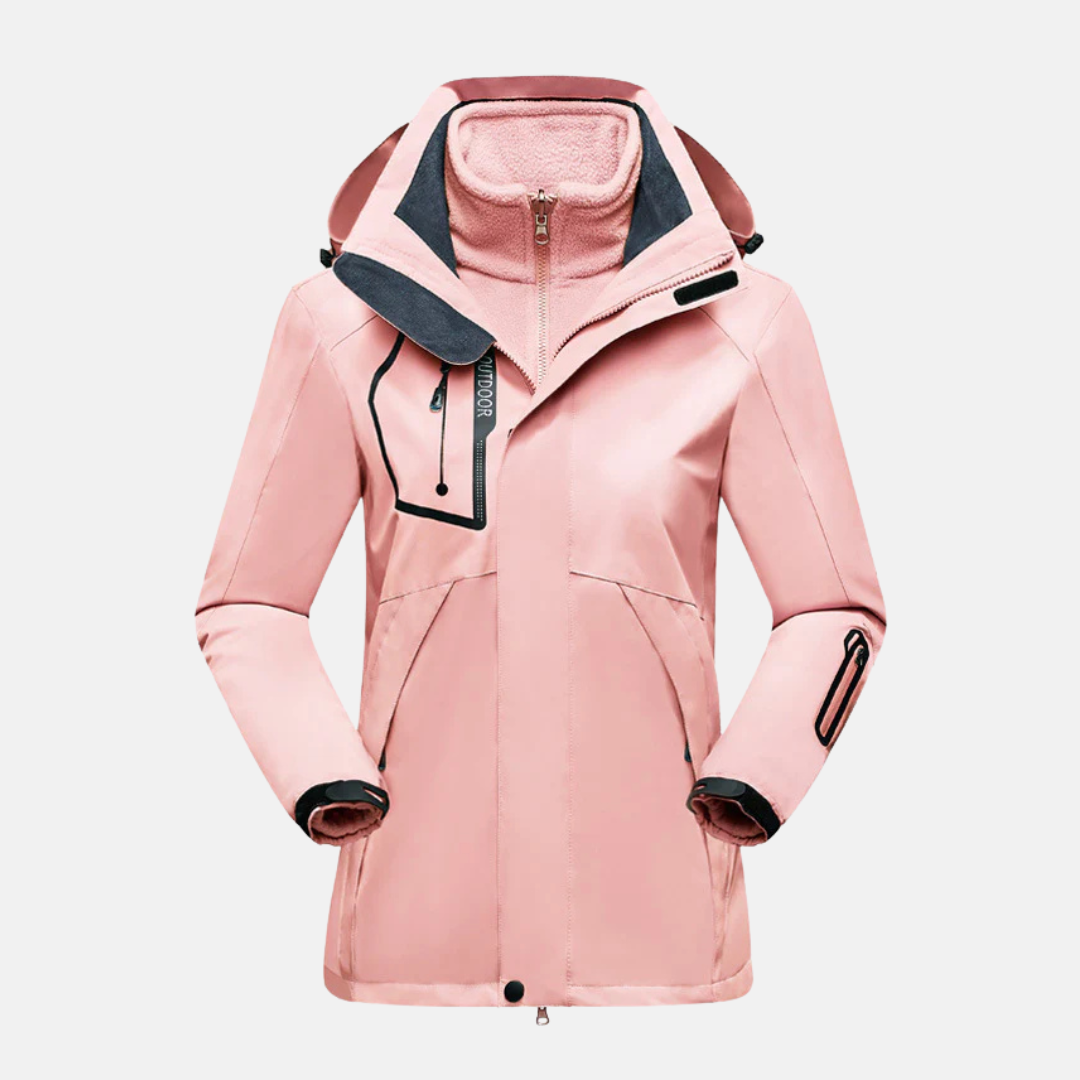 Women’s Winter  Outdoor Jacket – Tailored Fit – Water-Resistant – Removable Fleece Liner – Hooded