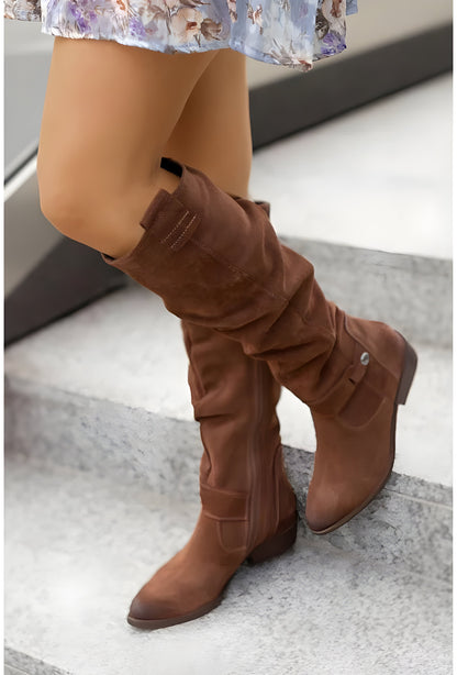 Classic knee-high leather boots for women