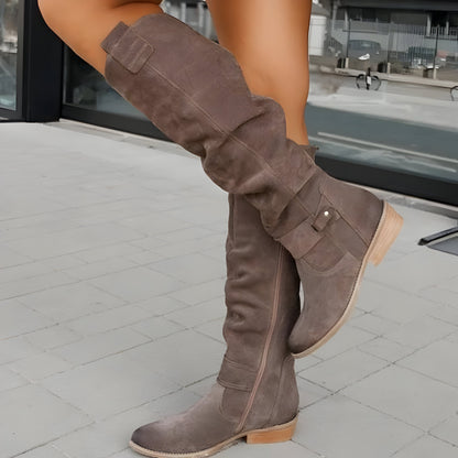 Classic knee-high leather boots for women