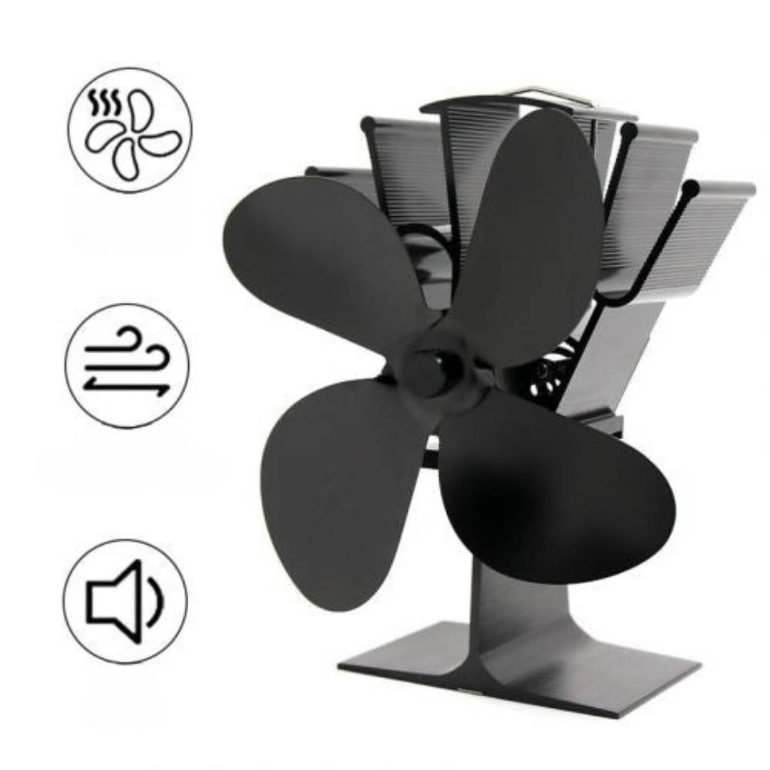 EcoFan | Wood Stove Heat-Powered Aluminum Fan for Even Airflow