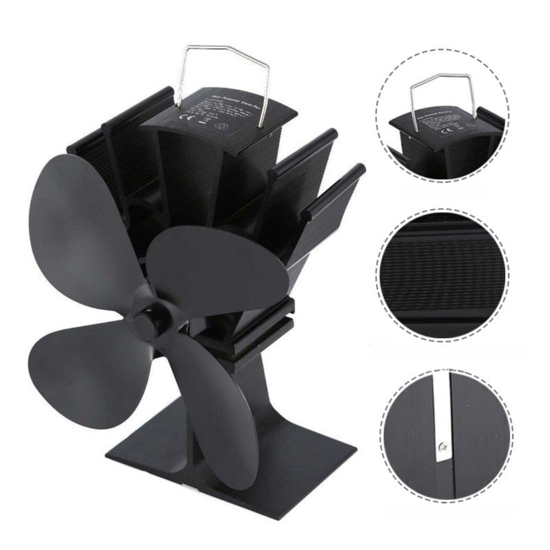 EcoFan | Wood Stove Heat-Powered Aluminum Fan for Even Airflow