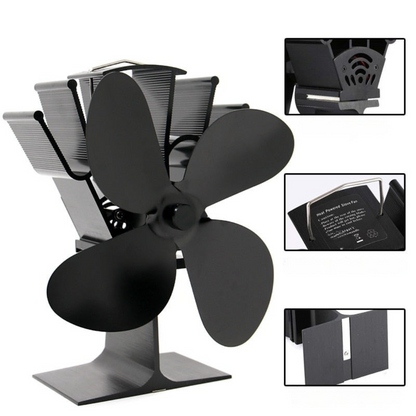 EcoFan | Wood Stove Heat-Powered Aluminum Fan for Even Airflow
