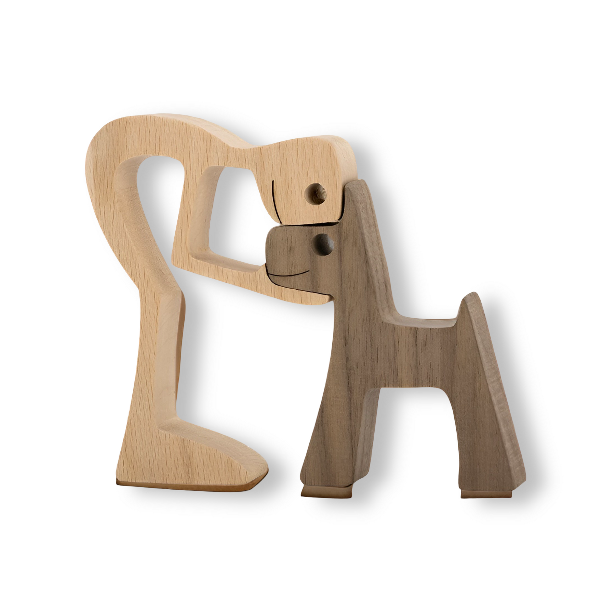 Handcrafted Pet and Family Figurine - Wooden Decoration - BritishElegance