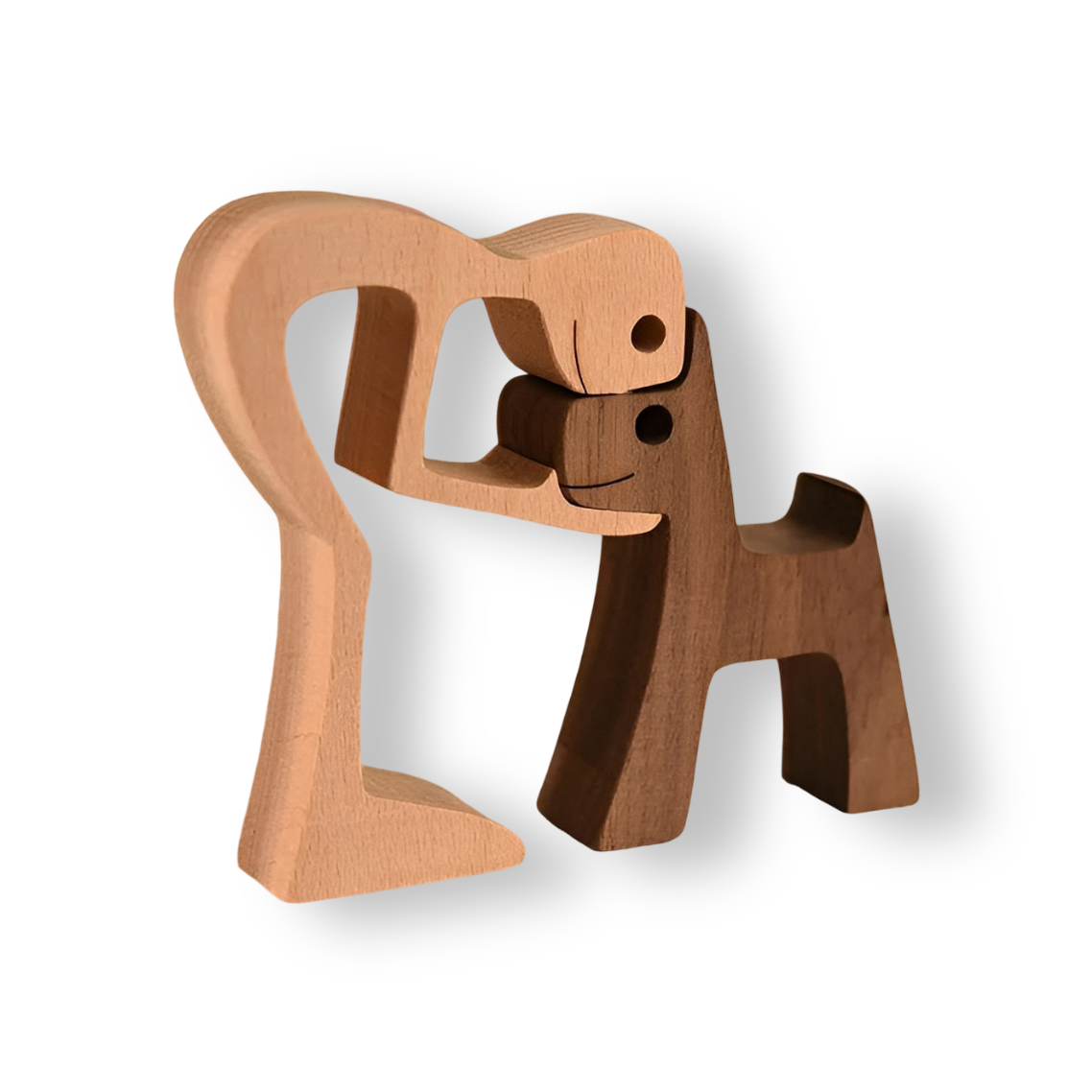 Handcrafted Pet and Family Figurine - Wooden Decoration