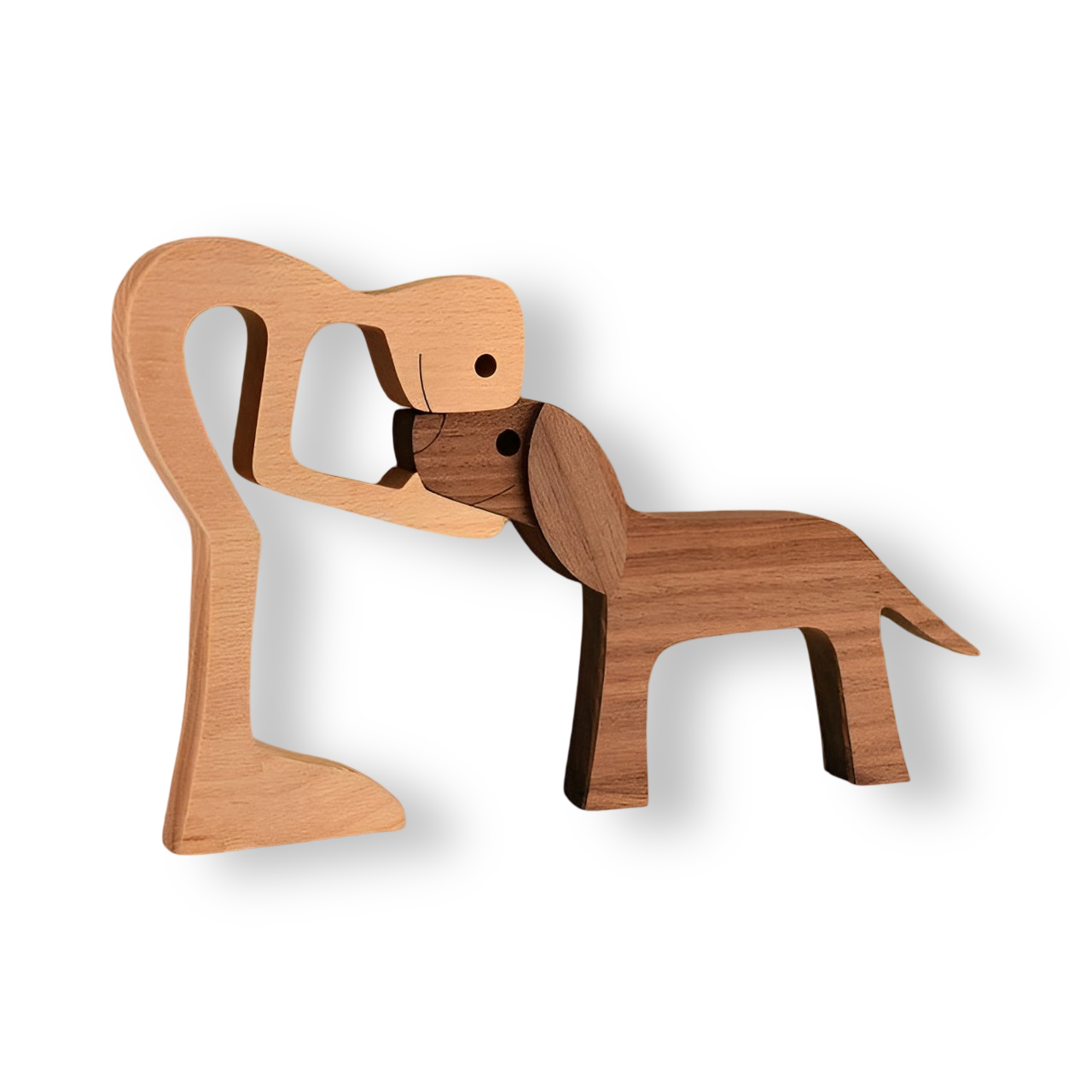 Handcrafted Pet and Family Figurine - Wooden Decoration