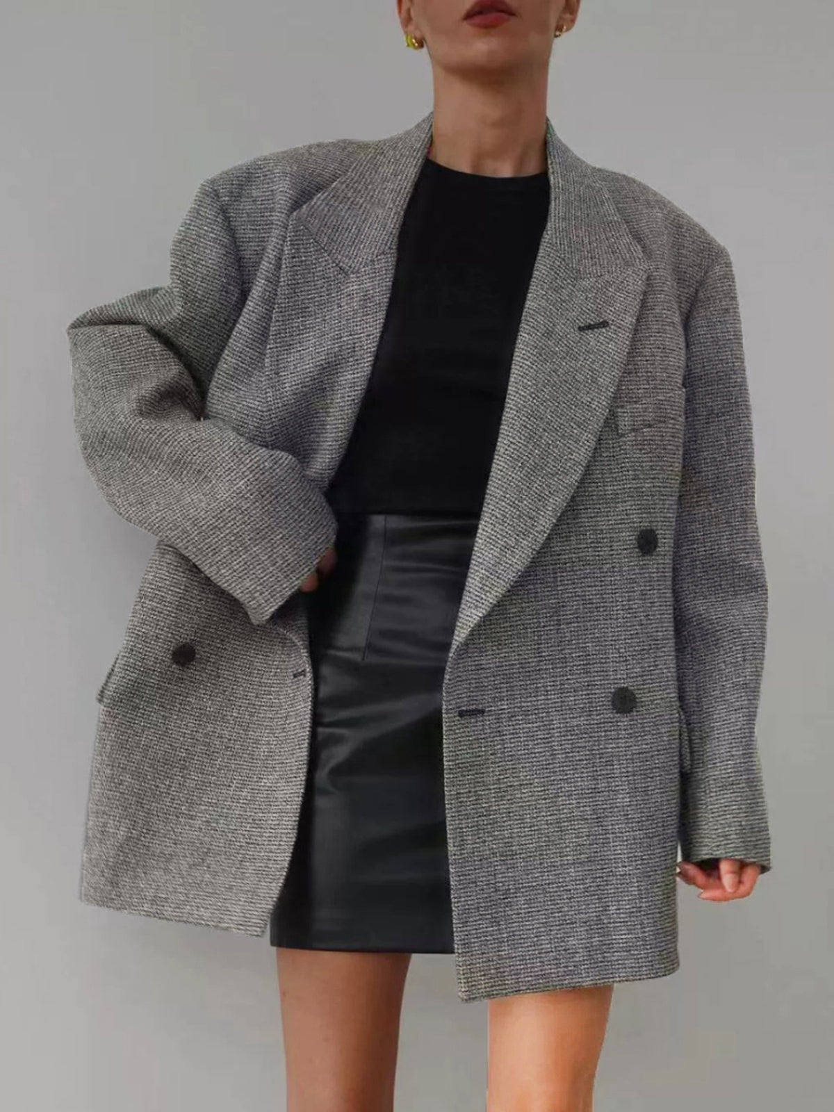 Maliyah | Wool-Blend Plaid Belted Blazer
