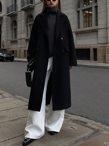 Katie | Chic Wool-Blend Tweed Long Coat