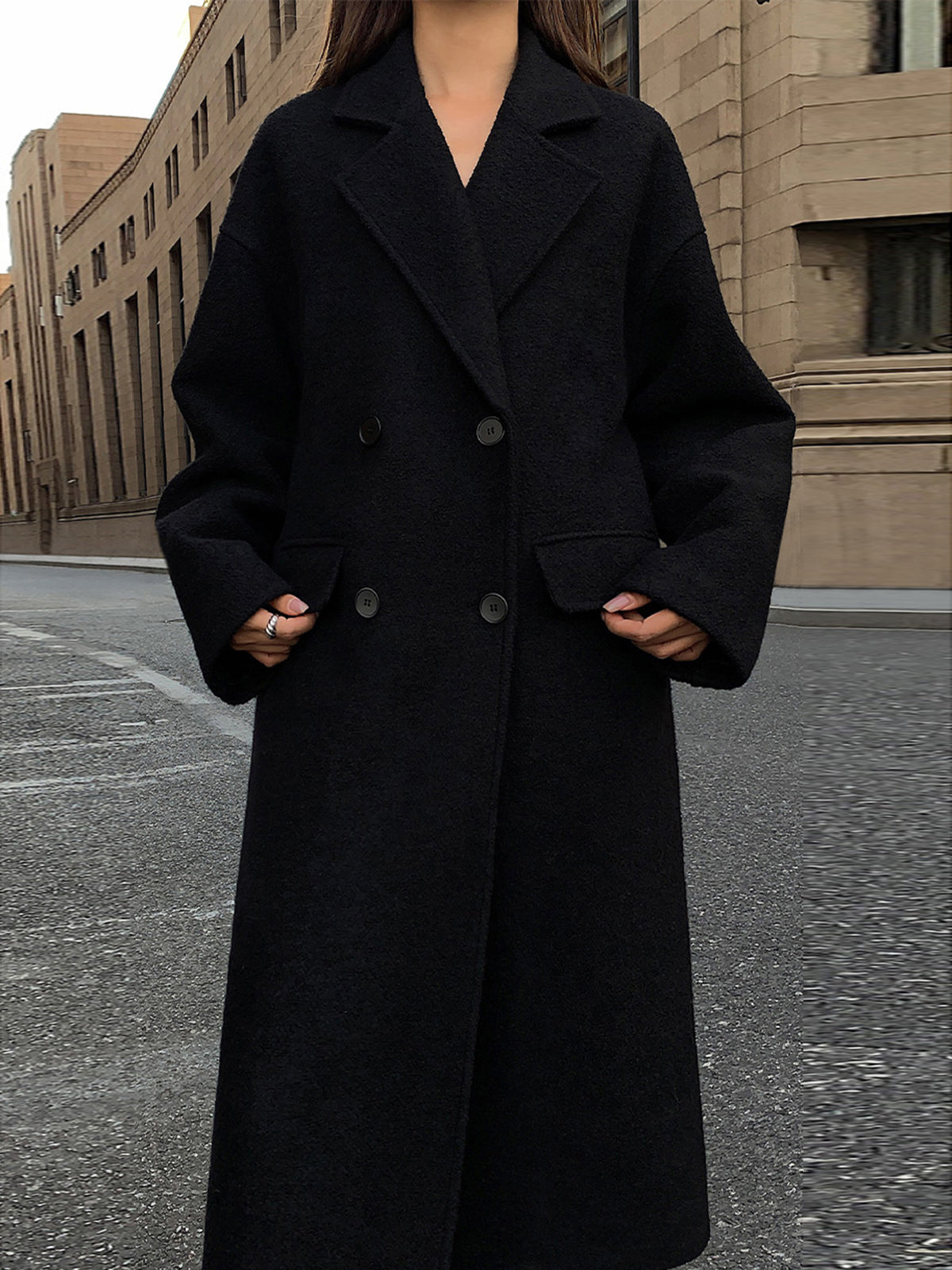 Katie | Chic Wool-Blend Tweed Long Coat
