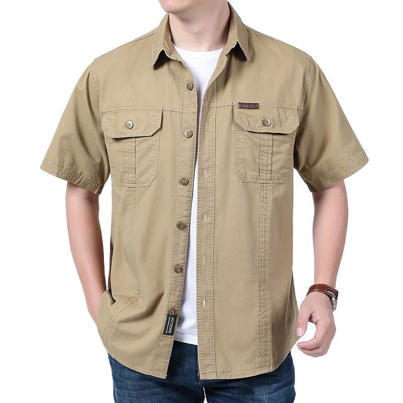 Work Shirt - Short Sleeve Button Front & Breathable Blend