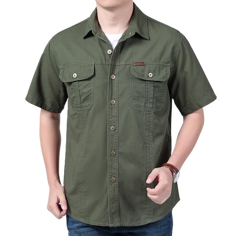 Work Shirt - Short Sleeve Button Front & Breathable Blend