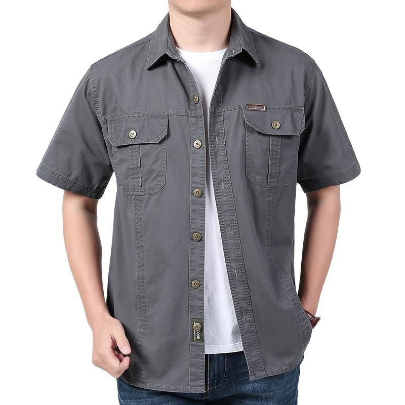 Work Shirt - Short Sleeve Button Front & Breathable Blend