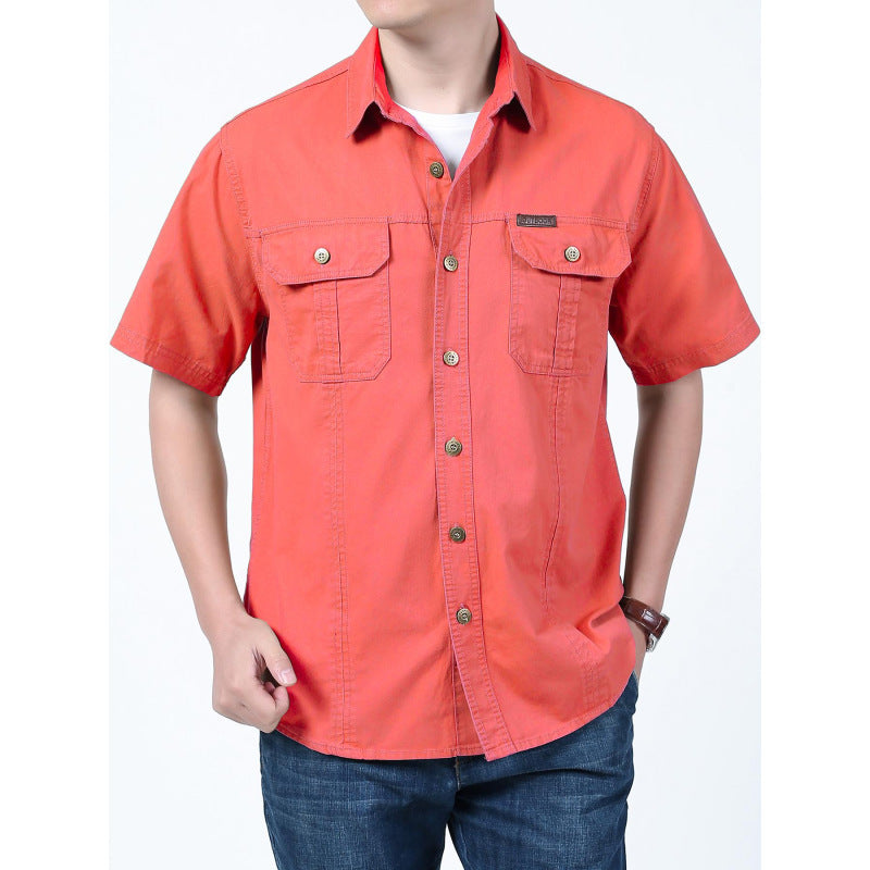 Work Shirt - Short Sleeve Button Front & Breathable Blend