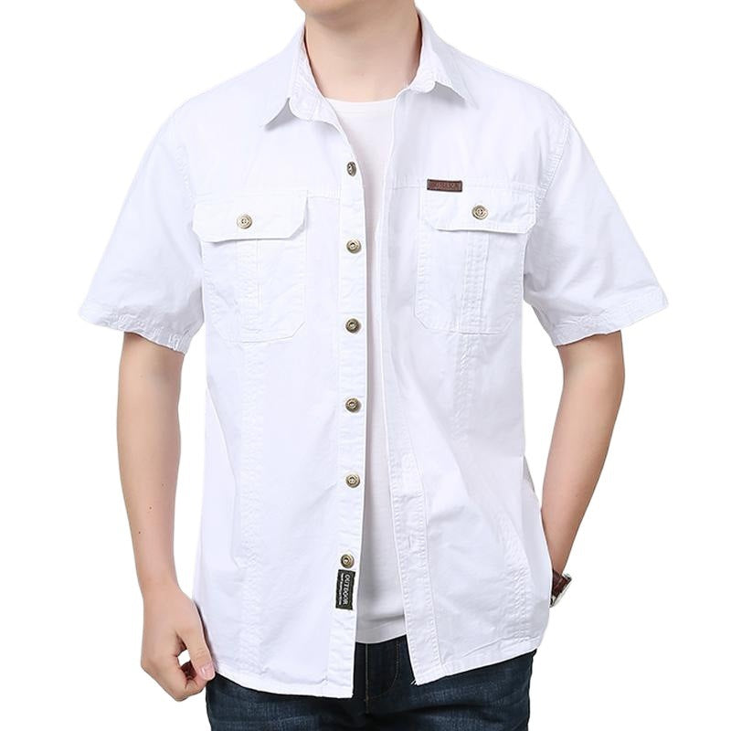 Work Shirt - Short Sleeve Button Front & Breathable Blend