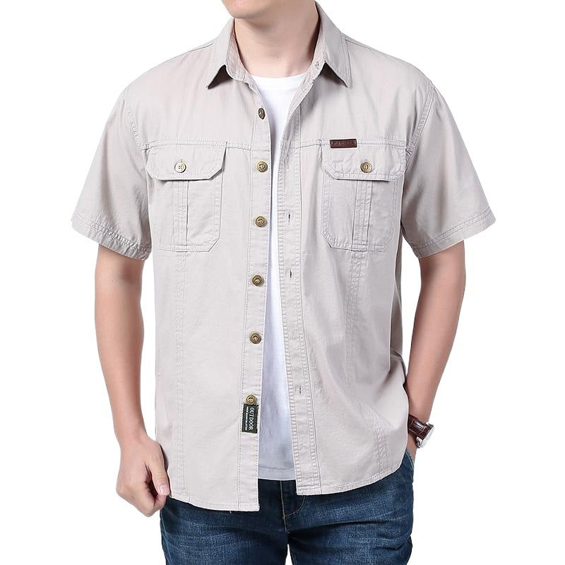 Work Shirt - Short Sleeve Button Front & Breathable Blend
