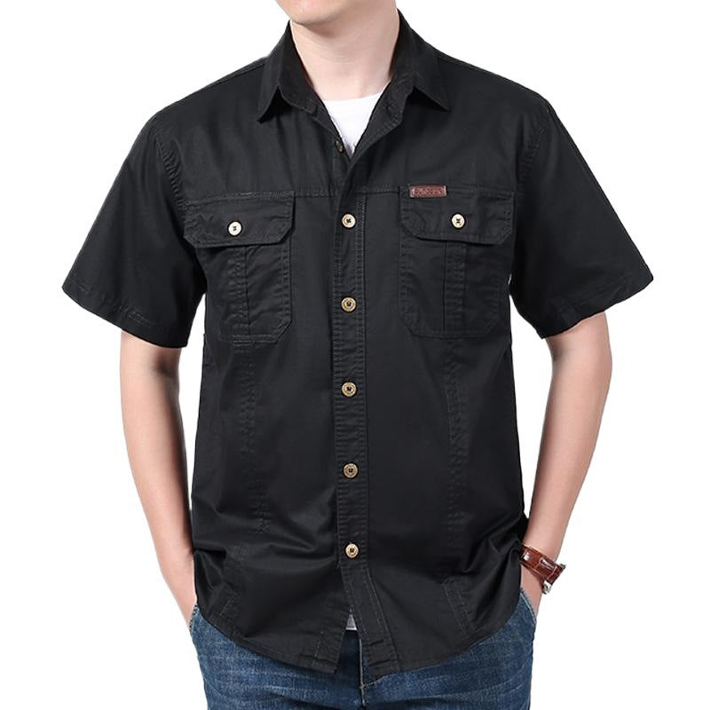 Work Shirt - Short Sleeve Button Front & Breathable Blend