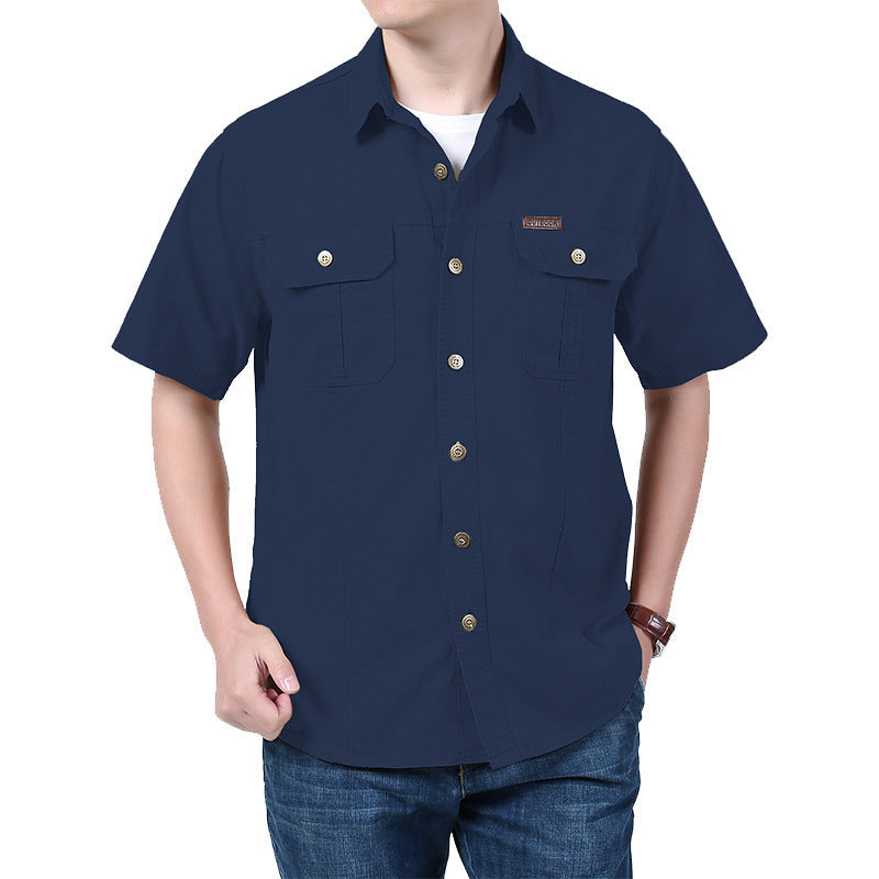 Work Shirt - Short Sleeve Button Front & Breathable Blend