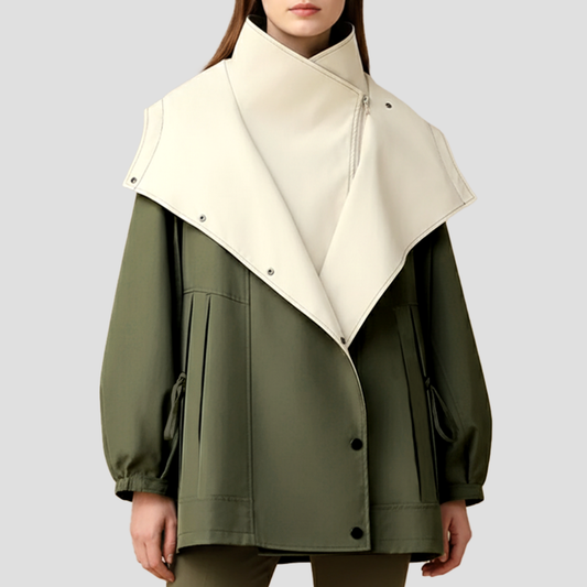 Women’s High-Collar Cape Lapel Short Coat