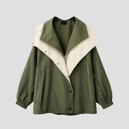Women’s High-Collar Cape Lapel Short Coat