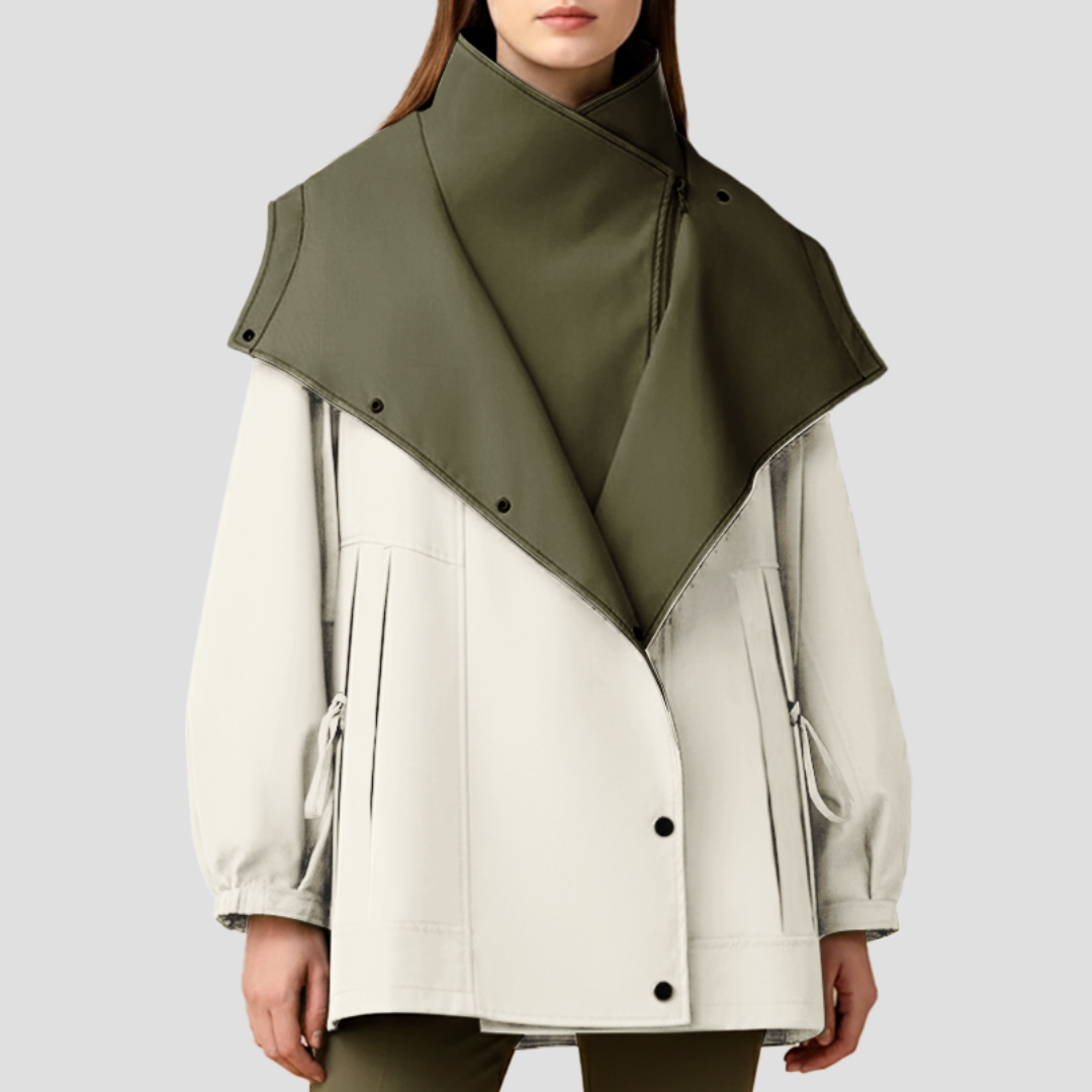 Women’s High-Collar Cape Lapel Short Coat