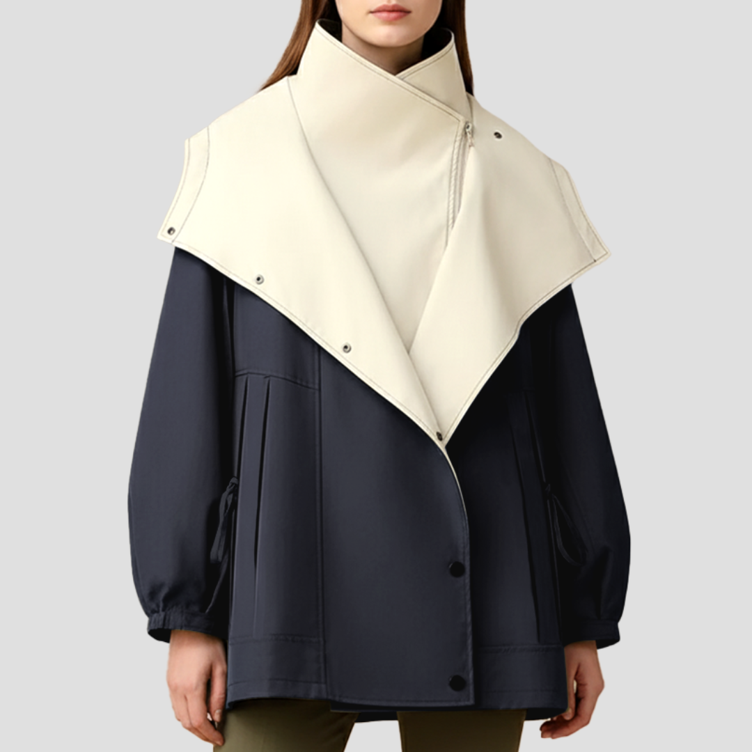 Women’s High-Collar Cape Lapel Short Coat