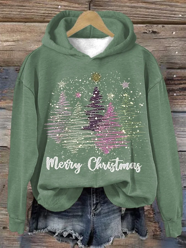 Cozy Winter Women's Large Hoodie with Christmas Design - BritishElegance