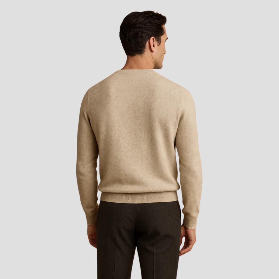 Men’s Three-Button Henley Knit Sweater
